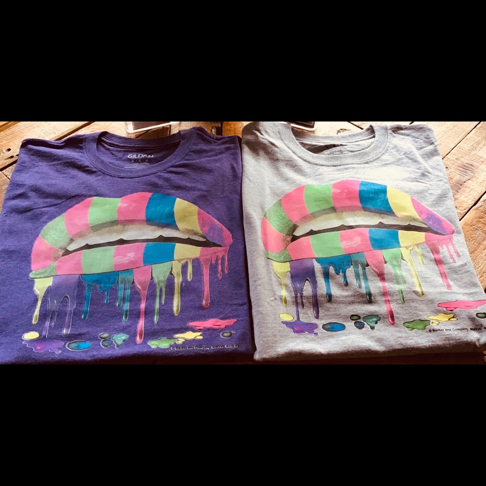 Rainbow Lips Graphic Tee in Grey - Picture 3 of 8